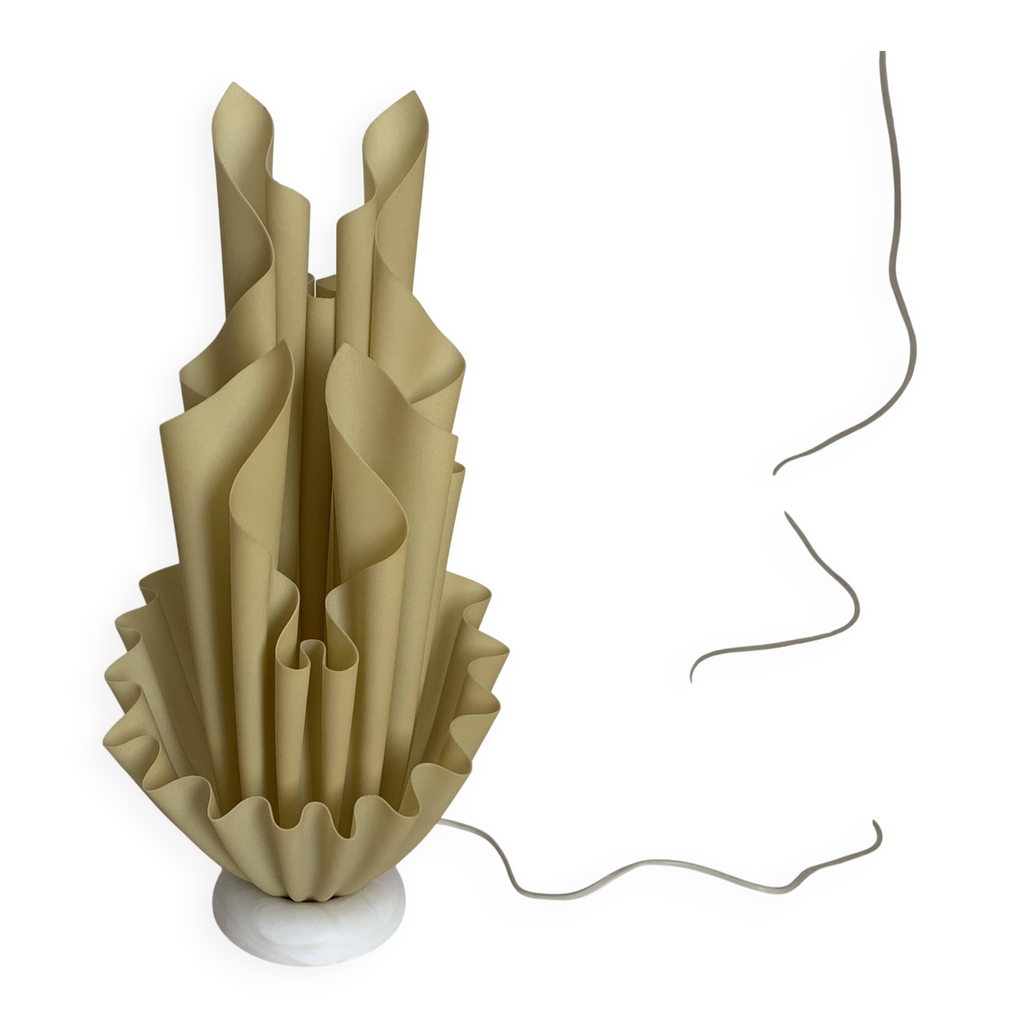Vintage 1970 Georgia Jacob Corolle lamp, yellow flave - 51 cm