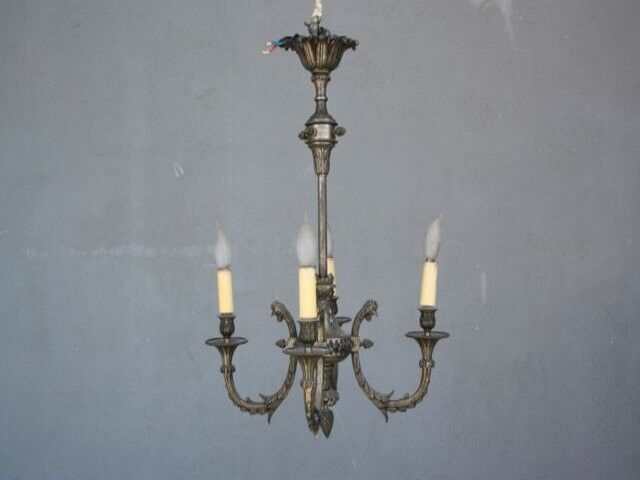 Gloss metal silver style Louis XVI