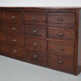 French Restored Oak Hardware Store Apothecary Cabinet, 1920/1930s