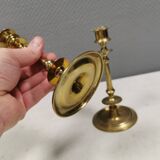 A set of slim vintage brass candlesticks, Denmark 1960-70s.