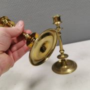 A set of slim vintage brass candlesticks, Denmark 1960-70s.