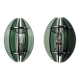 Pair of green and black Murano glass veca sconces, Italy 1970
