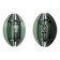 Pair of green and black Murano glass veca sconces, Italy 1970