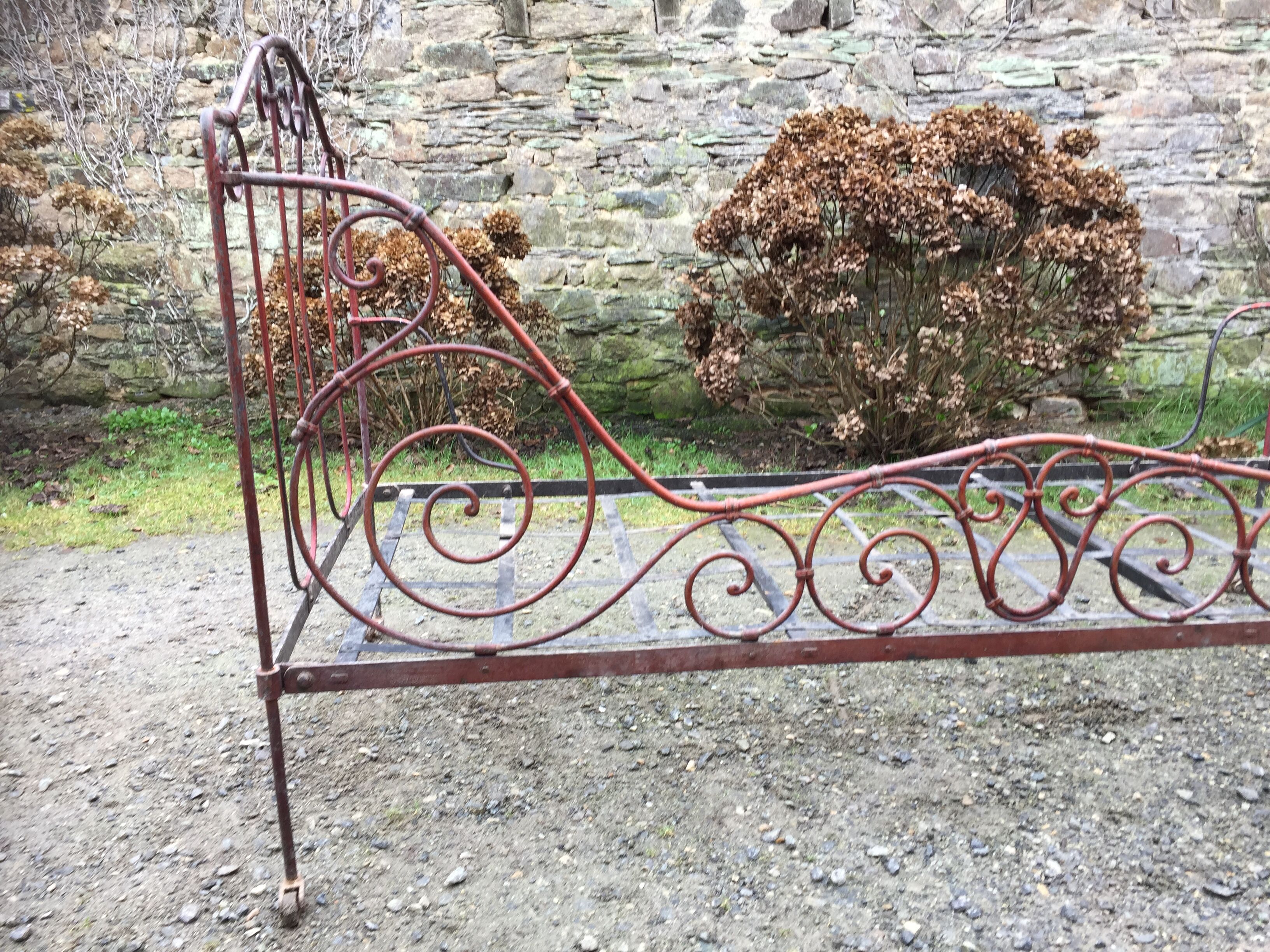 Folding wrought iron bed Napoleon III