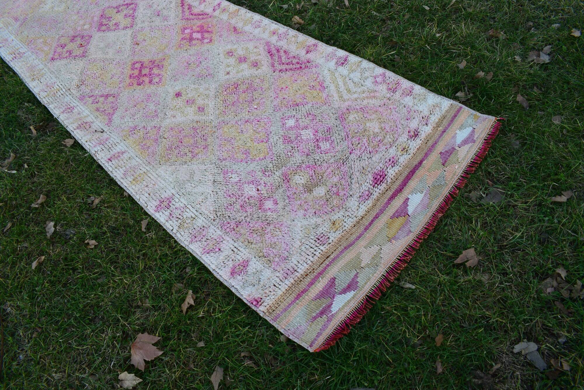 Vintage Turkish hallway rug 80x412 cm