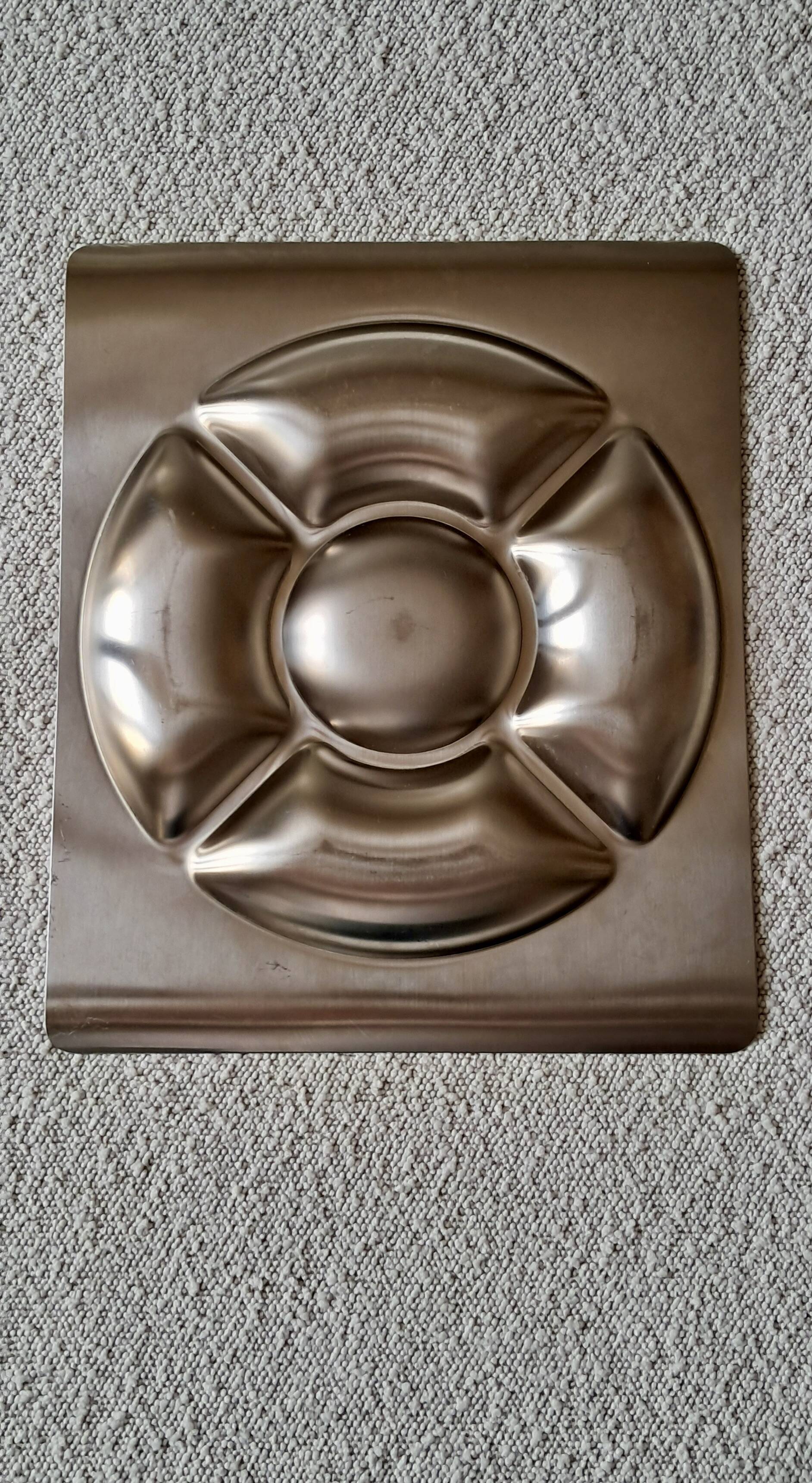 Plat/serviteur vintage en inox