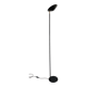 Vintage halogen floor lamp in black lacquered metal and brass ball joint
