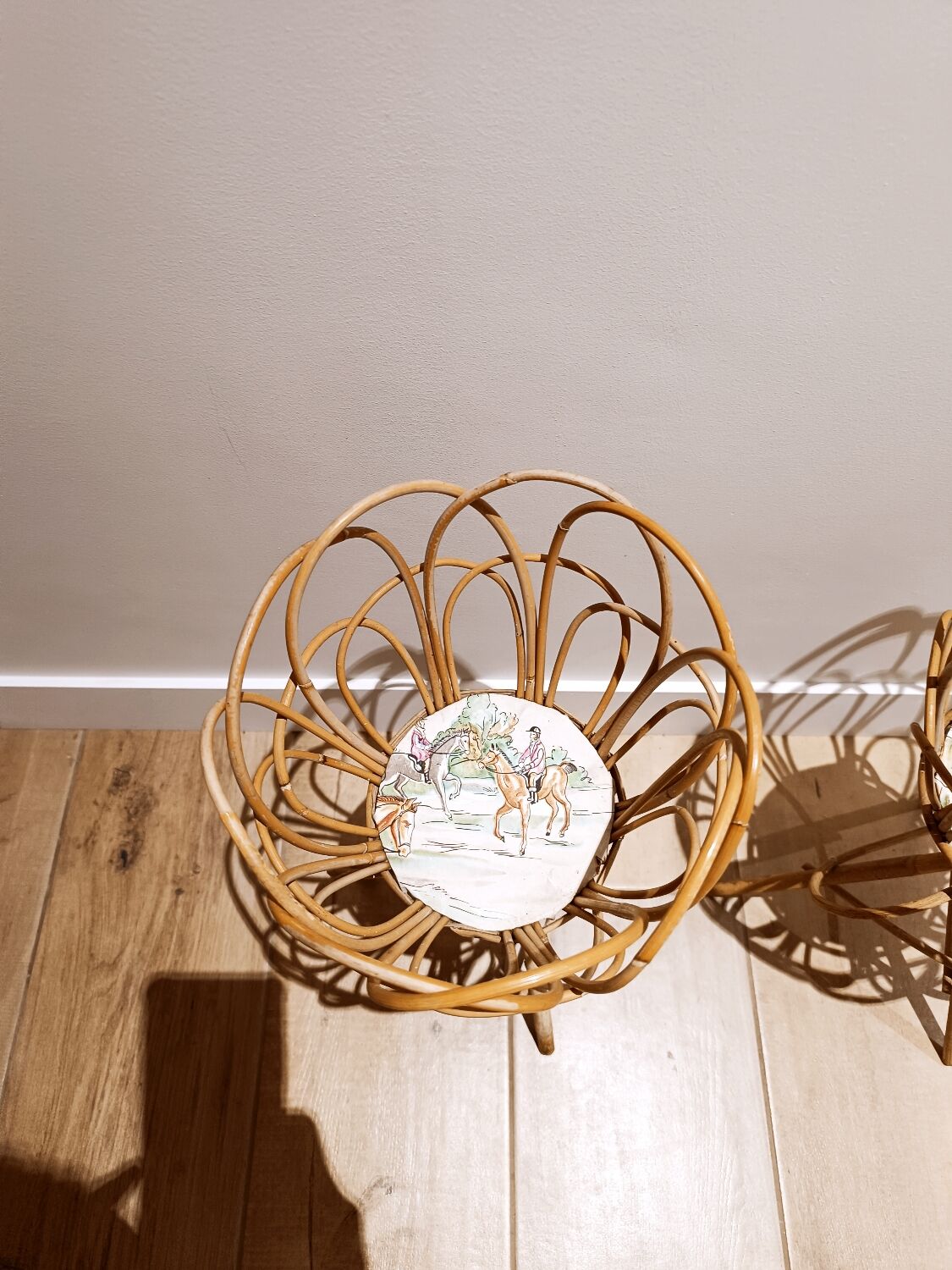 Rattan wicker plant holder