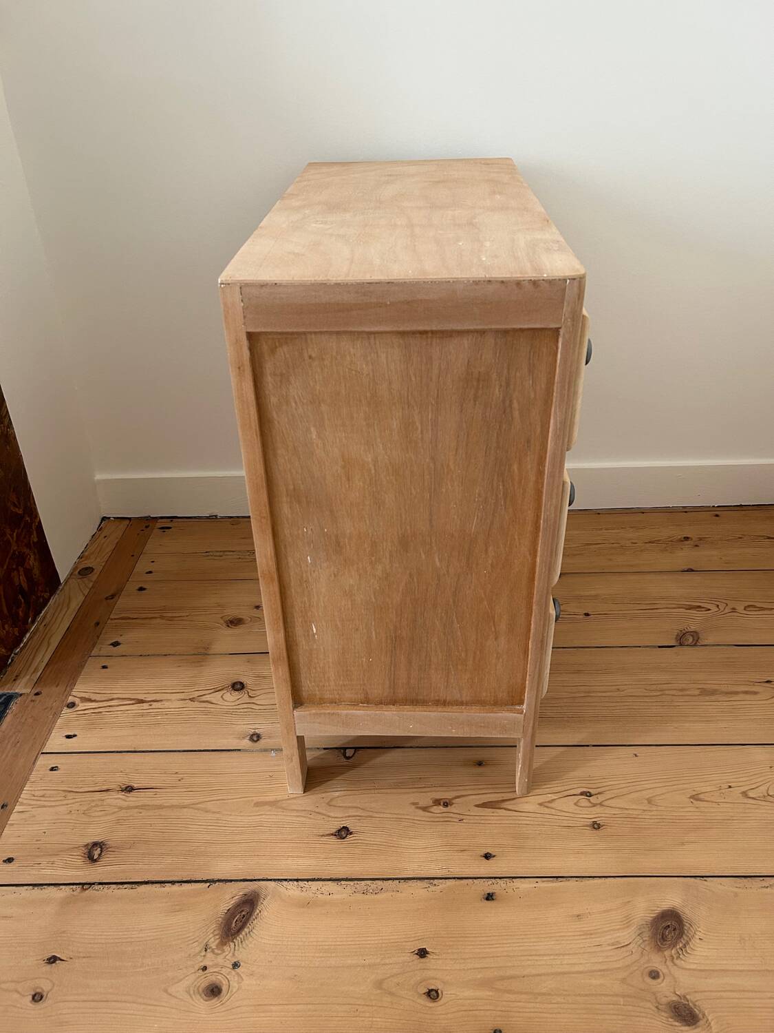 Vintage raw wood chest of drawers