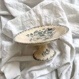 "Fushia" iron earthenware compote dish from Gien circa 1900