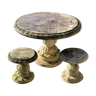 Reconstituted stone garden table & 2 stools