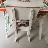 Table lounge - 4 ethnic vintage children's chairs