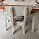Salon table avec 4 chaises enfant vintage ethnique