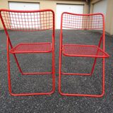Pair of folding chairs Ted Net N. Gamelgaard 80s Ikéa