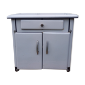 White enamelled sheet metal furniture