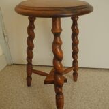 vintage wooden turned stool brutalist decor