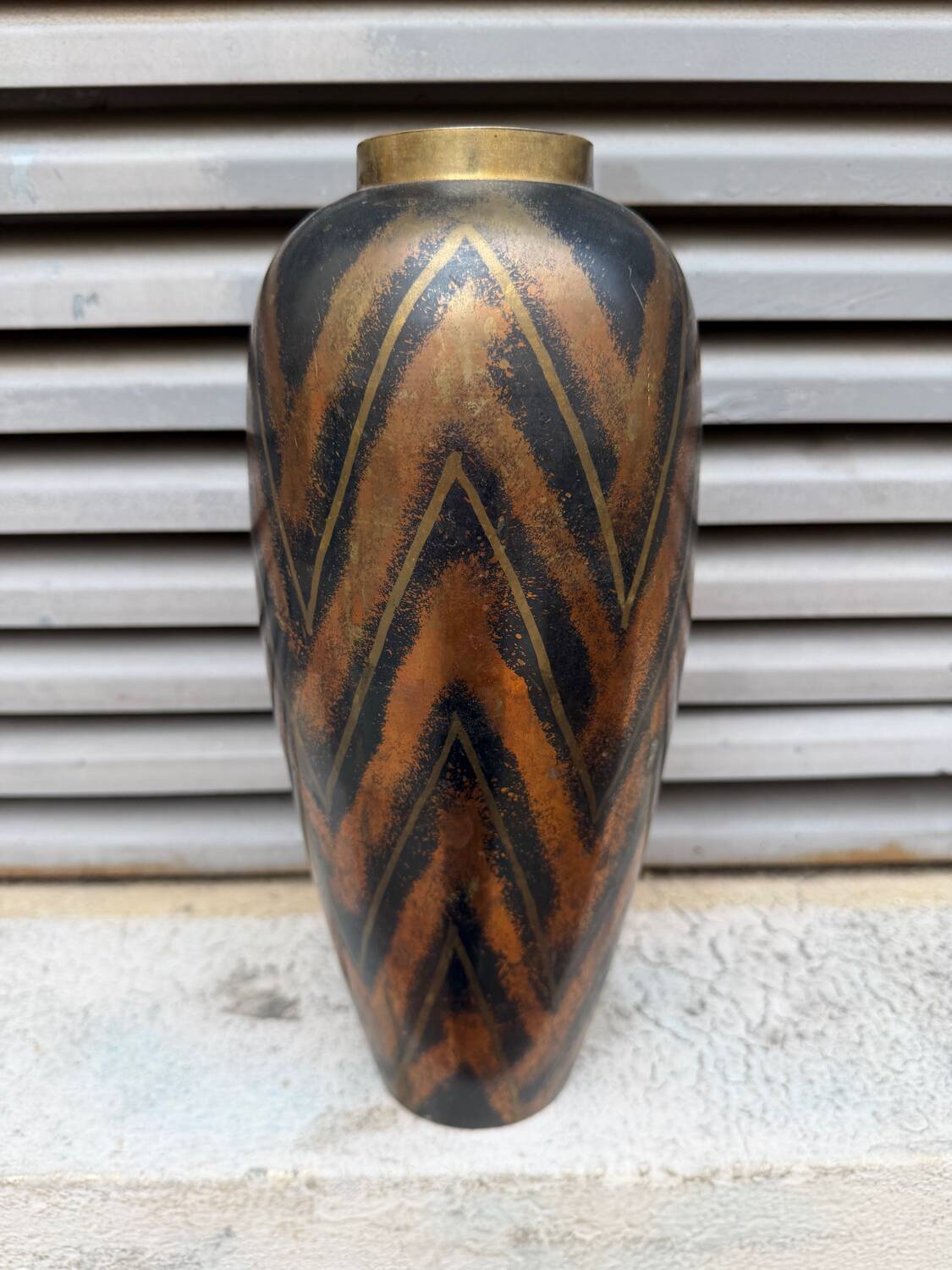 Grand vase Art Deco 1930 dinanderie