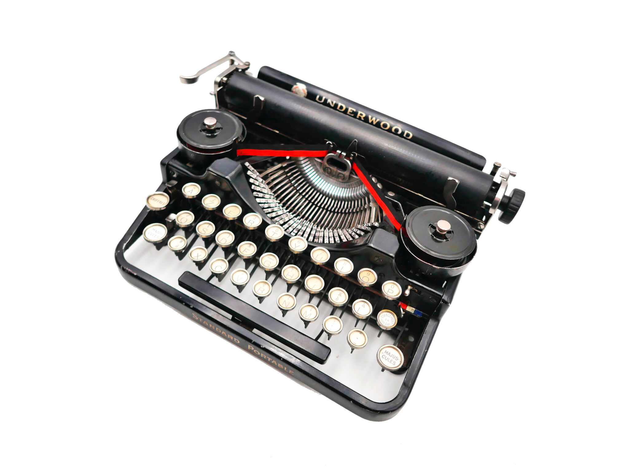 1926 new tape revised black tape underwood typewriter 3 bank