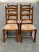 4 dining chairs made of solid wood with straw seats, farmhouse style, medium oak, 1960, 100cm.