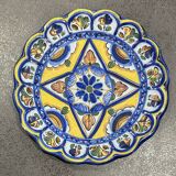 Vintage Hispano-Moresque Earthenware Plate – Geometric Pattern