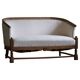 Sculptural 2-seater canapé in oak and wool, Danish "Skønvirke" style, 1920s.