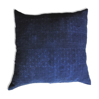 Housse de coussin en bogolan bleu