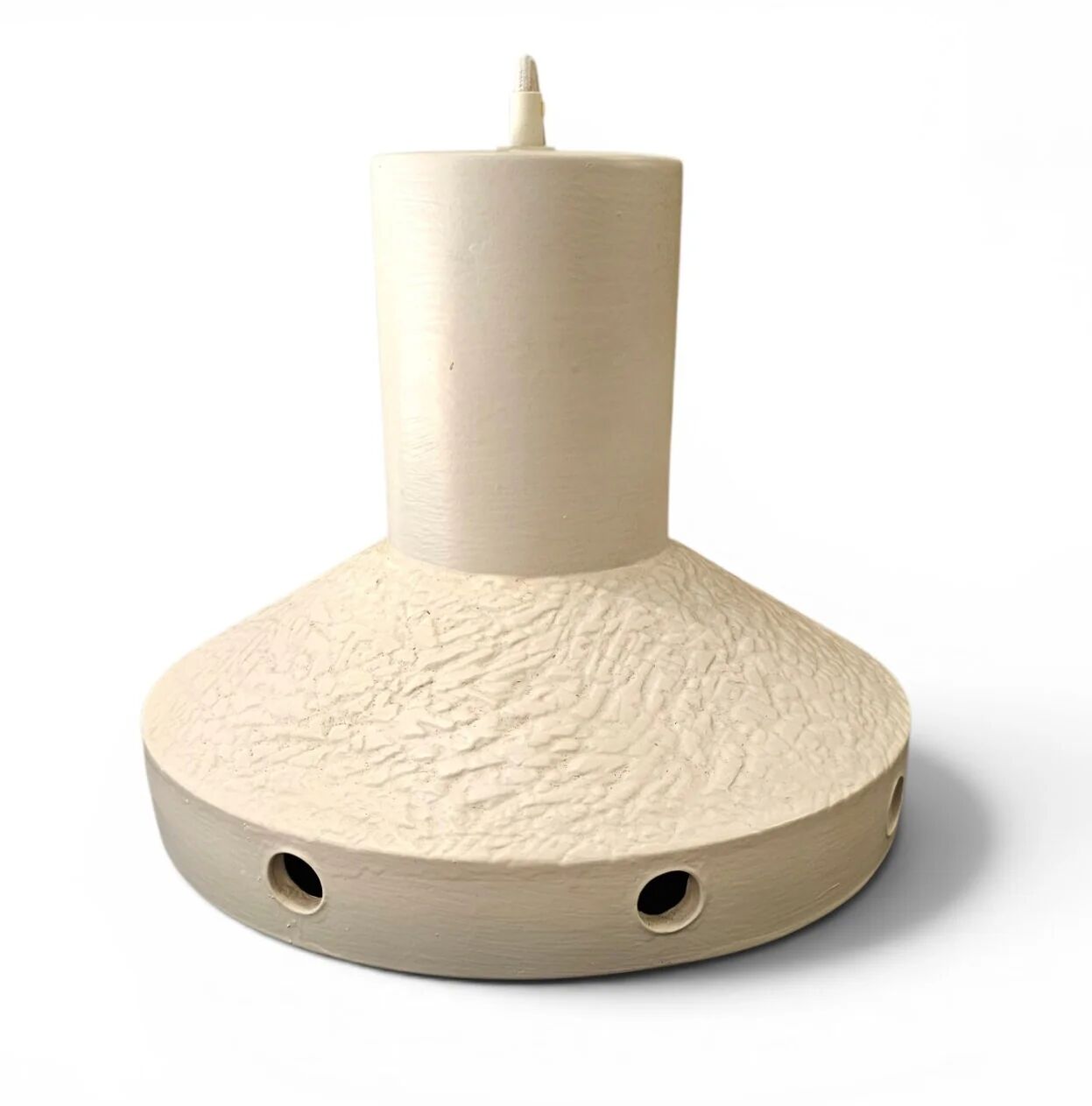 Lampe suspendue en céramique mate émaillée / années 1970