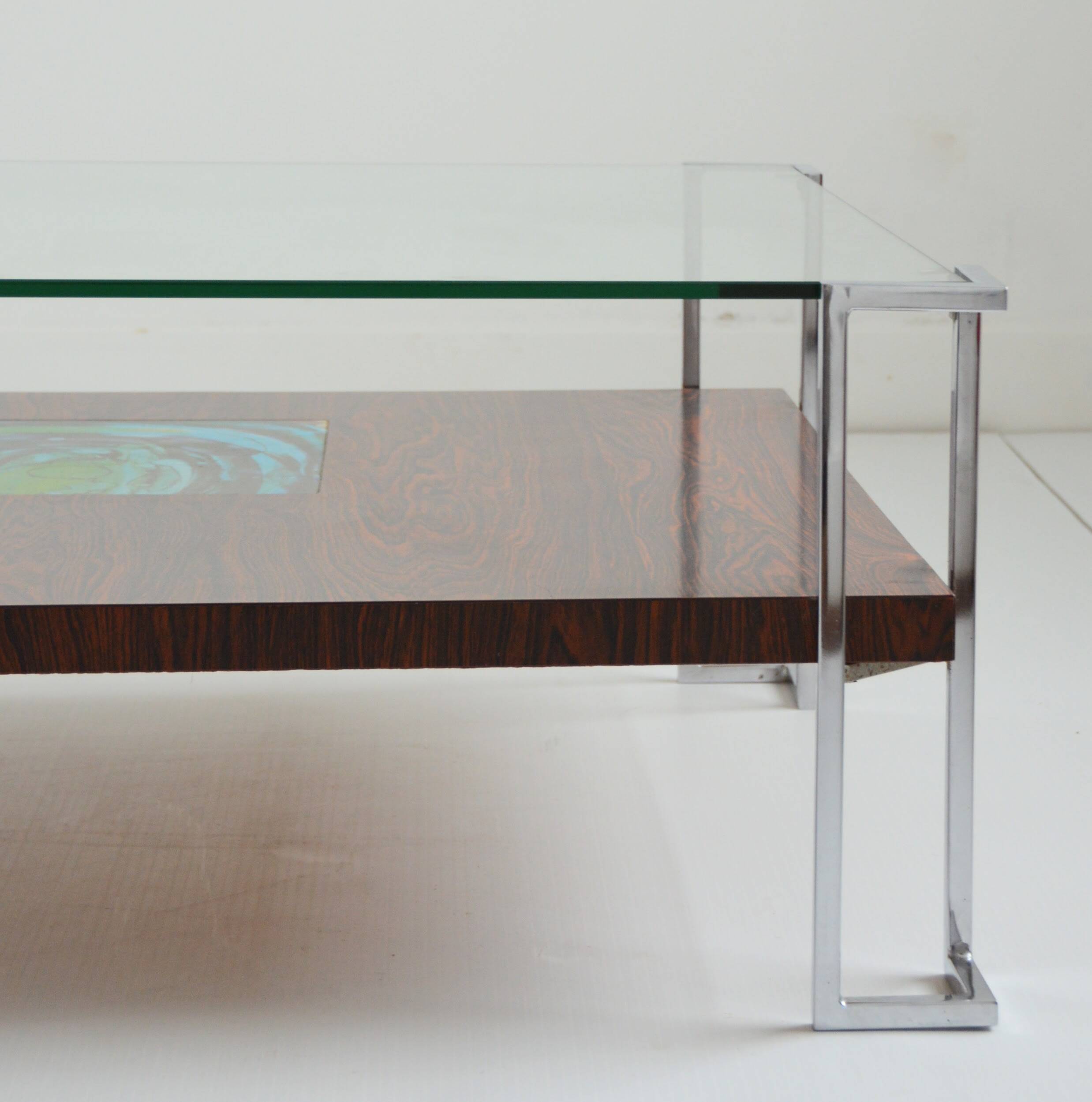 Double tray coffee table Vintage design 1970s