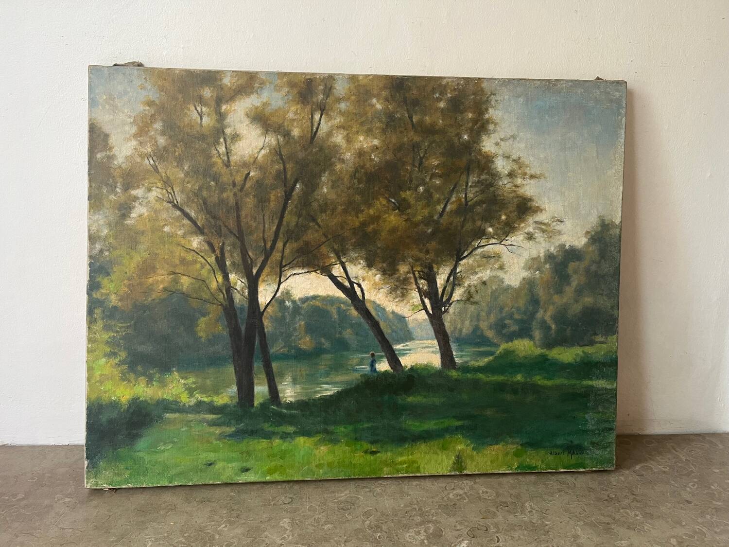 Bank of the Marne, oil on canvas signed Albert Mauguiere 1875-1968