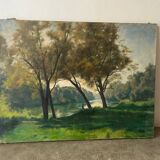 Bank of the Marne, oil on canvas signed Albert Mauguiere 1875-1968