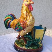 Porte-cigarettes - Pot à cigares - Statuette Coq - céramique émaillé