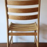 Pair of solid ash wide-seat dining chairs by Kurt Ostervig for KP Mobler, Denmark 1950s