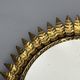 Midcentury bohemian Hollywood Regency Spanish gilt metal sun mirror, 1960s