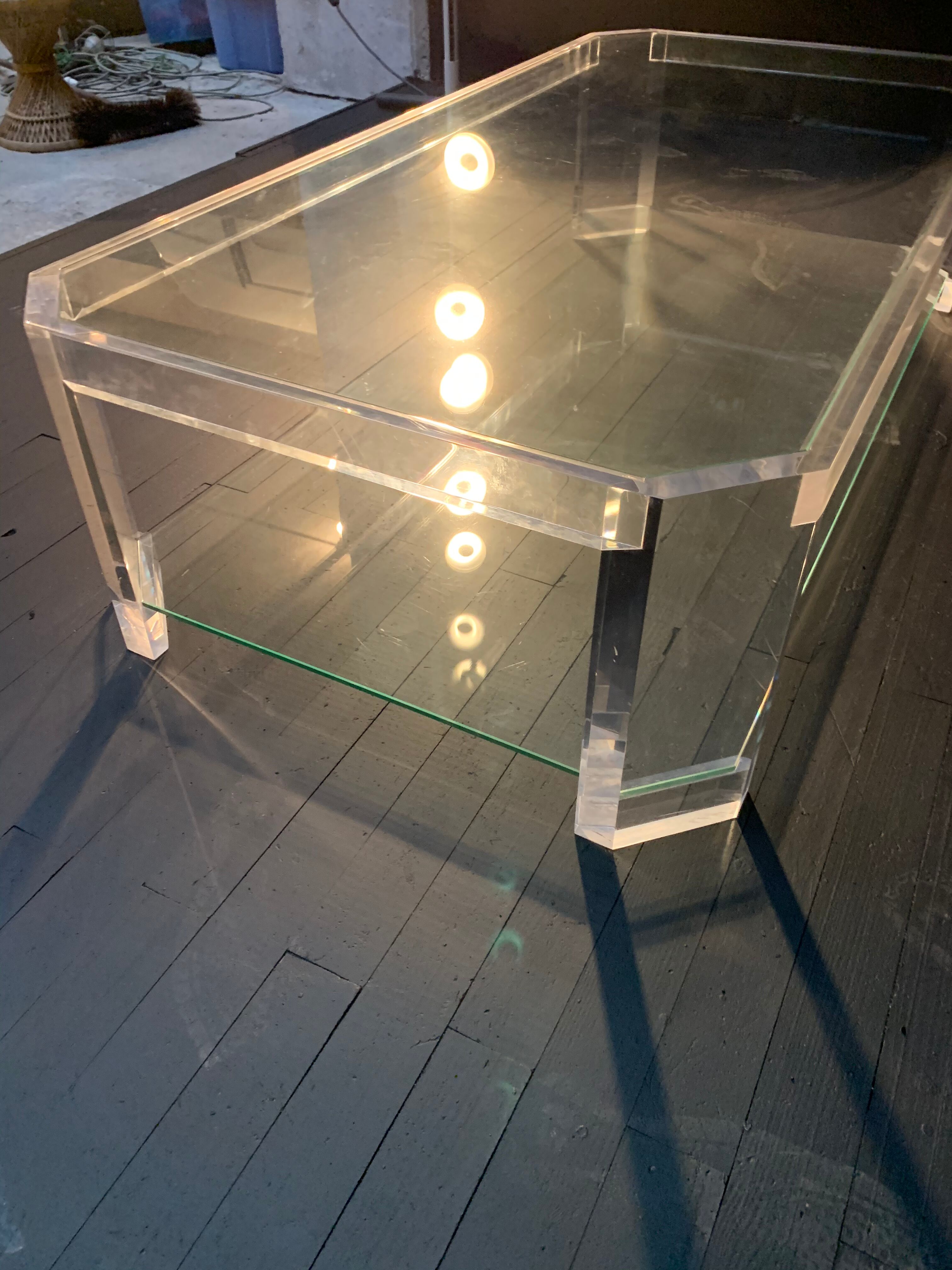 David Lange double-plated coffee table