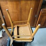 Pair of Scandinavian teak and skai chairs