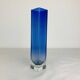 Blue glass vase in Sommerso Murano style, vintage