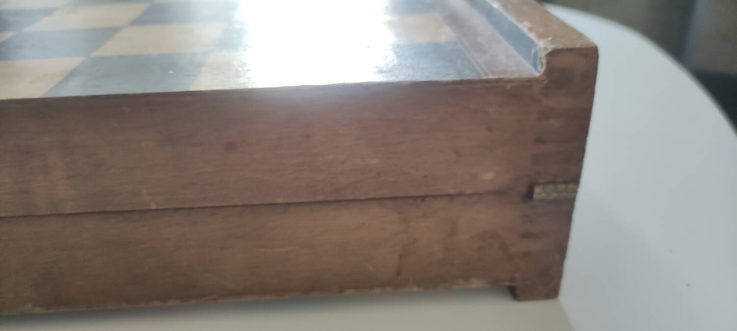 Large game box of backgammon, checkers