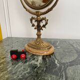 Miroir de Table Victorien Vintage en Laiton sur Base en Marbre, 1950s