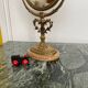 Miroir de Table Victorien Vintage en Laiton sur Base en Marbre, 1950s