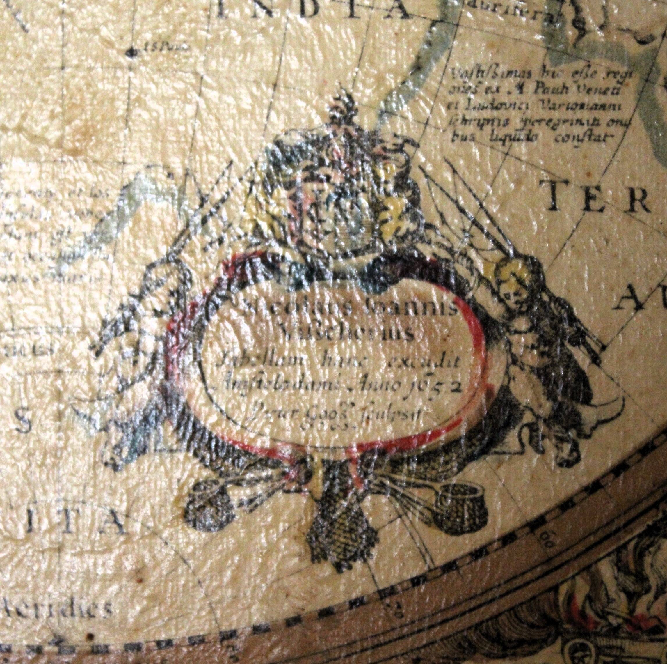 Cadre planisphère vintage reproduction XVIIème