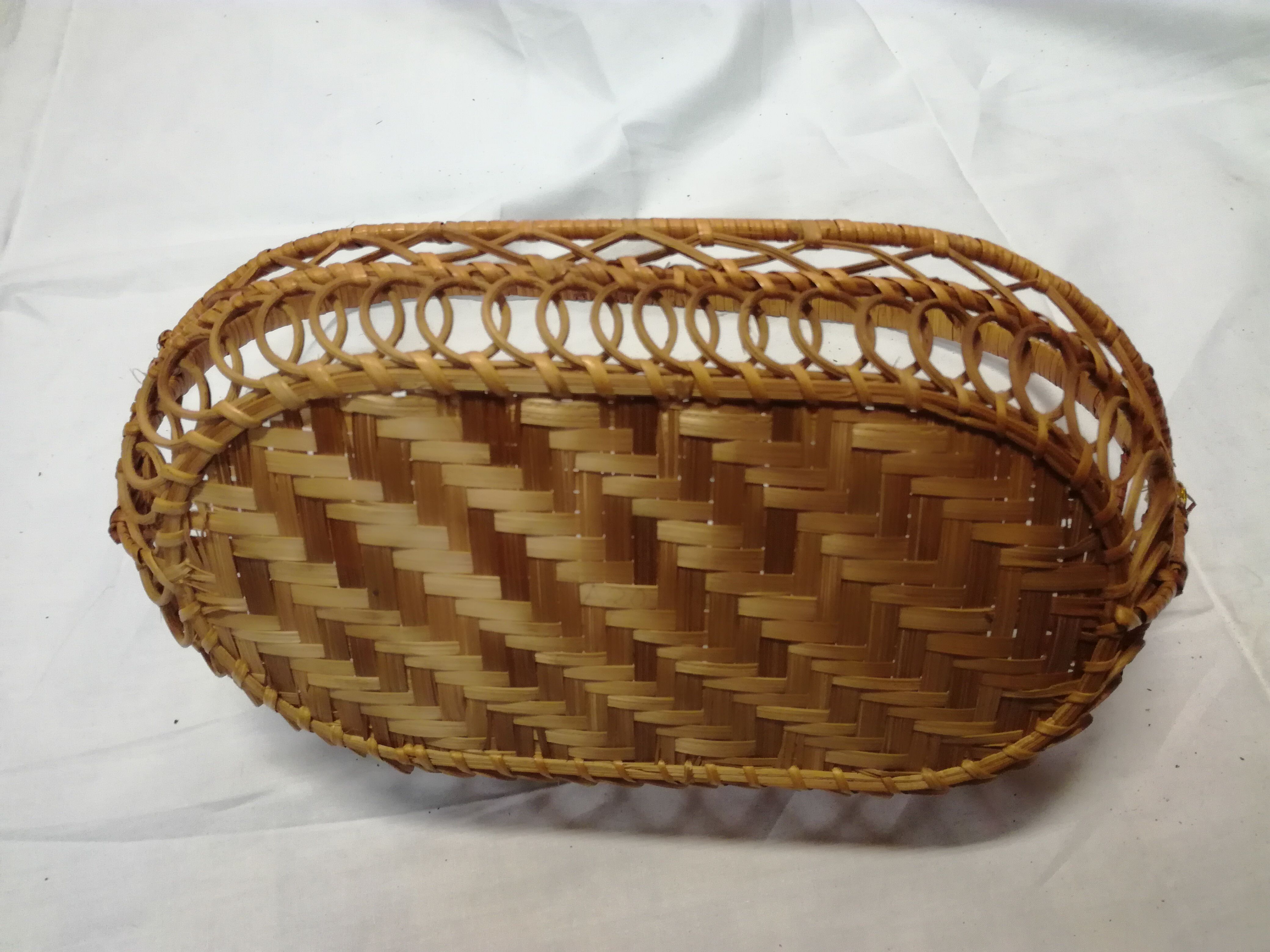 Braided rattan basket
