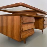 Writing Desk by Silvio Cavatorta in solid Walnut, Italy, 1950's