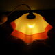 Berlingot pendant lamp from the 60s, white, orange and transparent glass