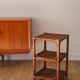 Brown rattan and canework side table, 1970