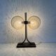 Lampe de table Temde Leuchten avec des sphères en contreplaqué et en verre, années 1970.