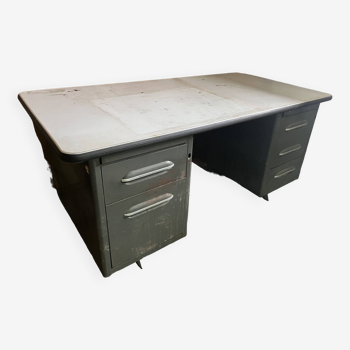 Bureau Ronéo en métal gris