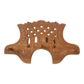 Vintage coat rack folk decoration carved wood made in Portugal artisanal manufacturing countryside