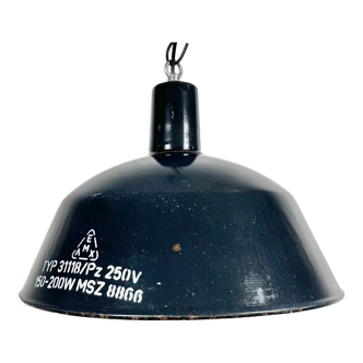 Industrial dark blue enamel pendant lamp from emax, 1960s