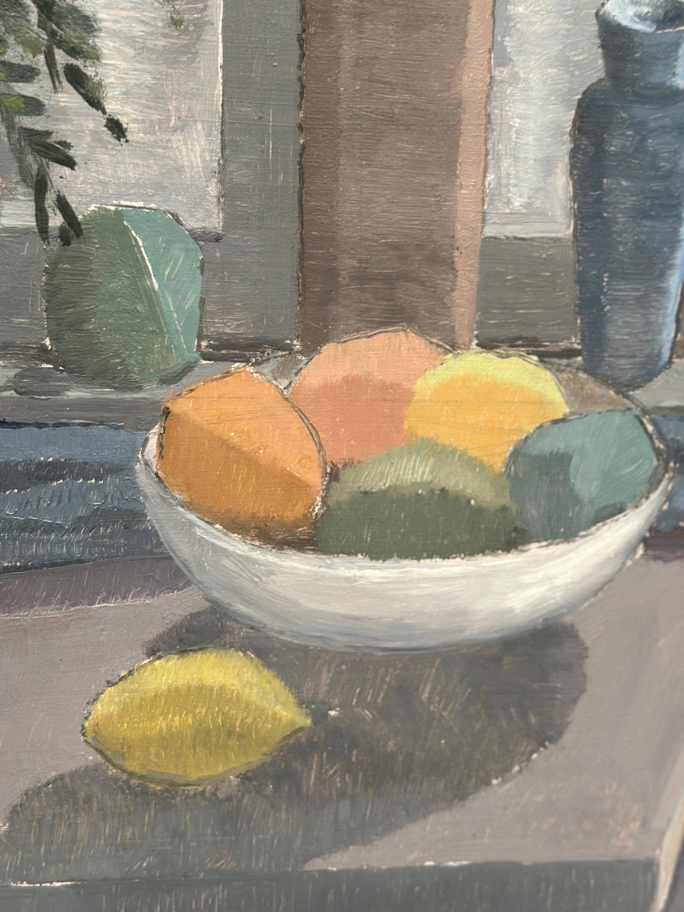 Swedish Oil on Panel – “Vase and Fruit Bowl” by Helge Andersson