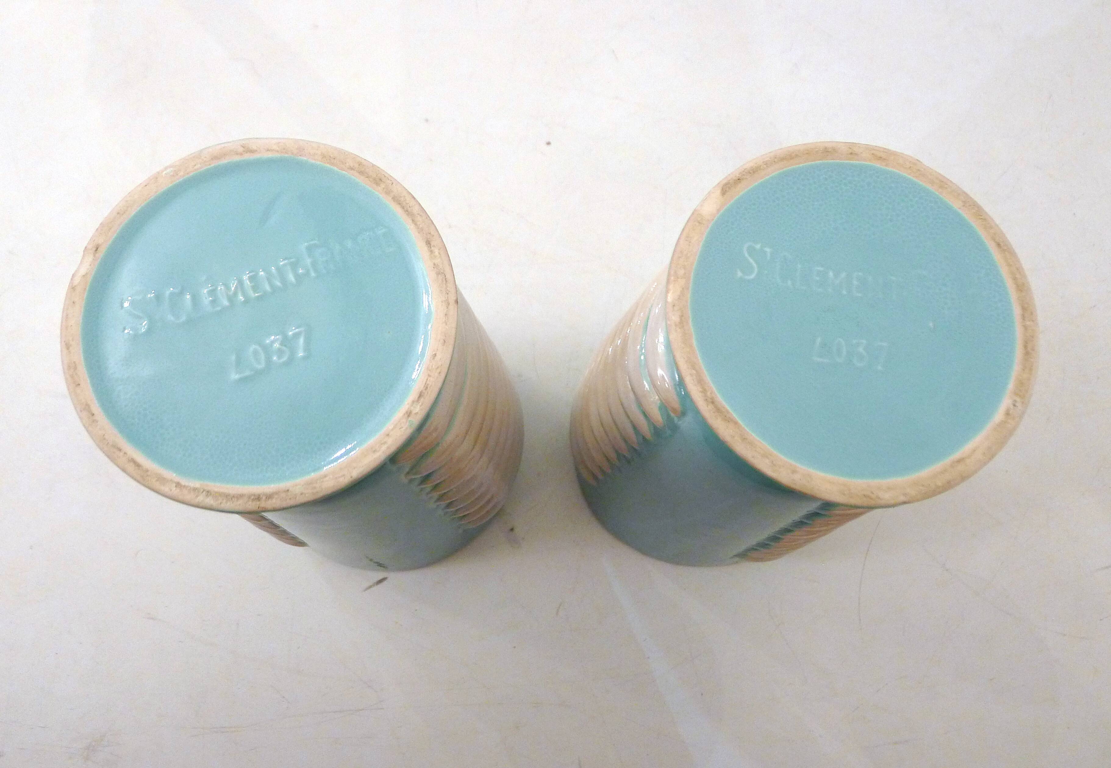 Paire de grands vases Art Déco 1940' Saint-Clément (H 25,5 cm)